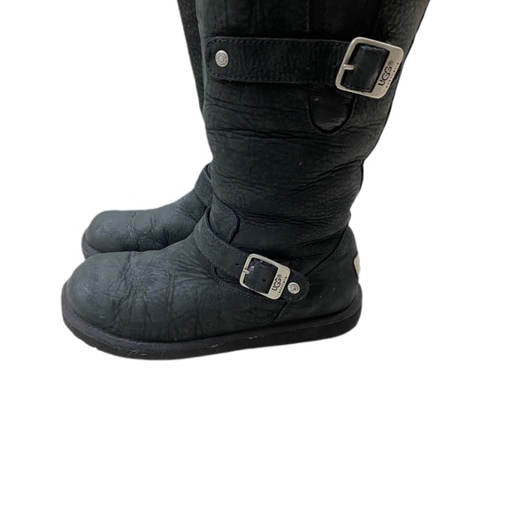 UGG Kensington black leather side buckles size 7 - Picture 6 of 8